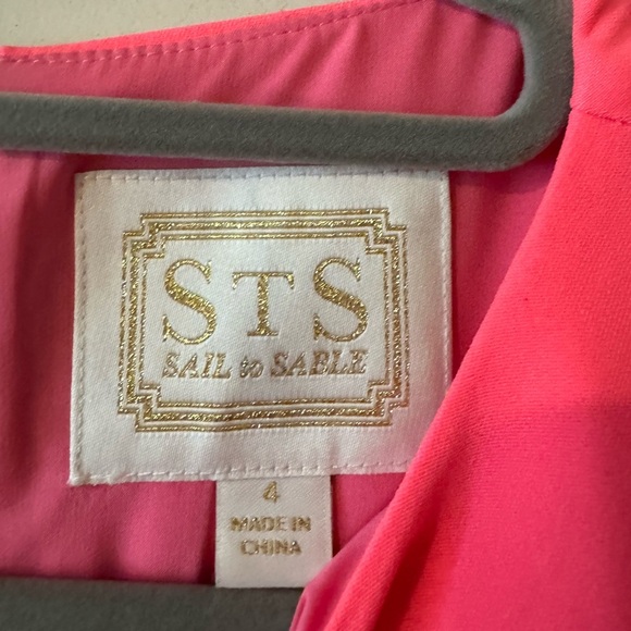 NEW Sail to Sable Pleated Mini Dress Neon Pink Size 4 Tank NWOT - Picture 3 of 4
